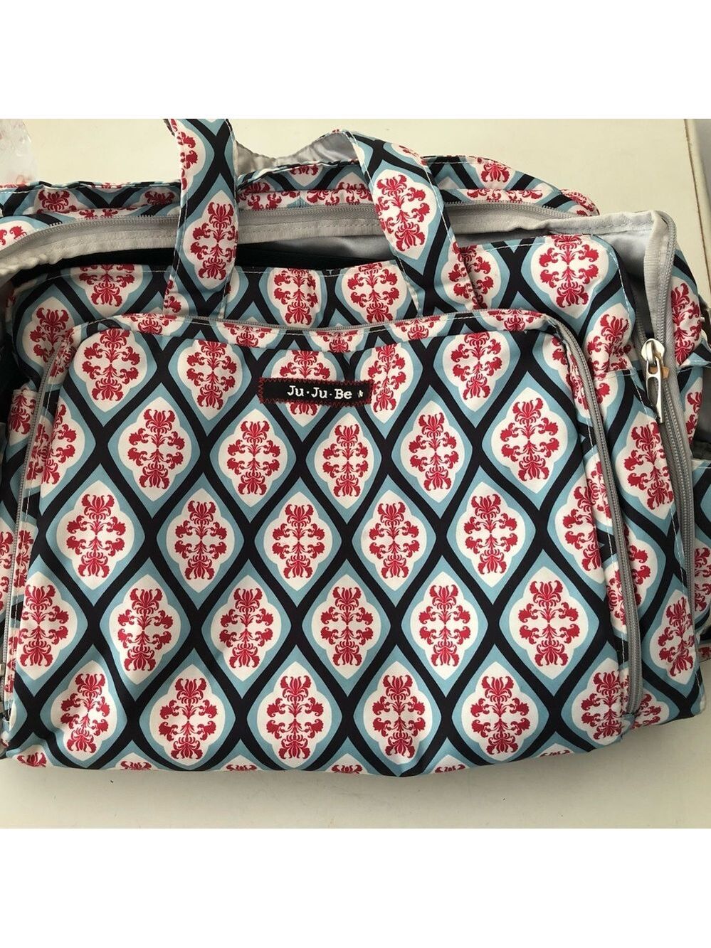 Ju-Ju-Be BFF Dreamy Diamonds Diaper Bag 3 Way Tote Messenger Backpack Like New